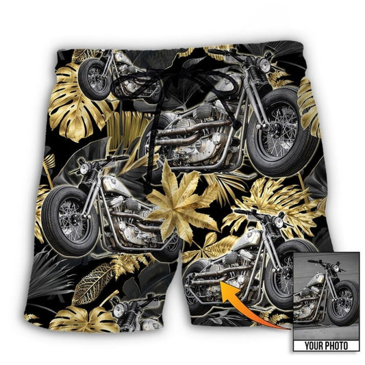 Bobber Motorcycle Tropical Style Custom Photo – Beach Short