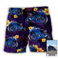Trooper Motorcycle Tropical Floral Custom Photo – Beach Short