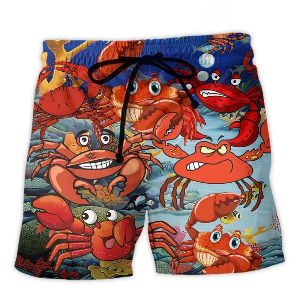 Crab Funny Ocean Ruler Design – Beach Short