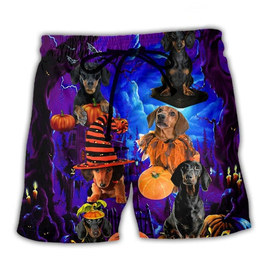 Halloween Night Dachshund Never Mind The Witch – Beach Short
