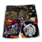 Motorcycle US Flag Design – Beach Short