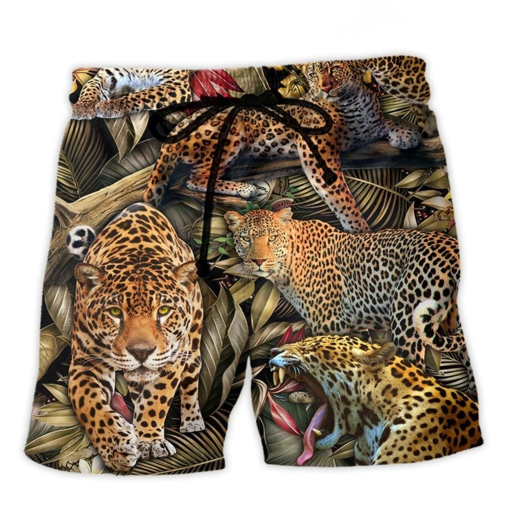 Leopard Into The Jungle Art – Beach Short