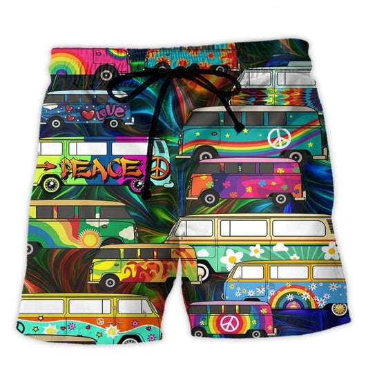 Hippie Bus Colorful Fun Style – Beach Short