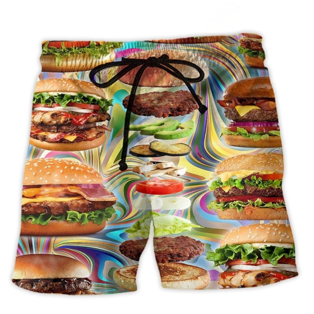 My Love Is For Hamburger Design – Beach Short