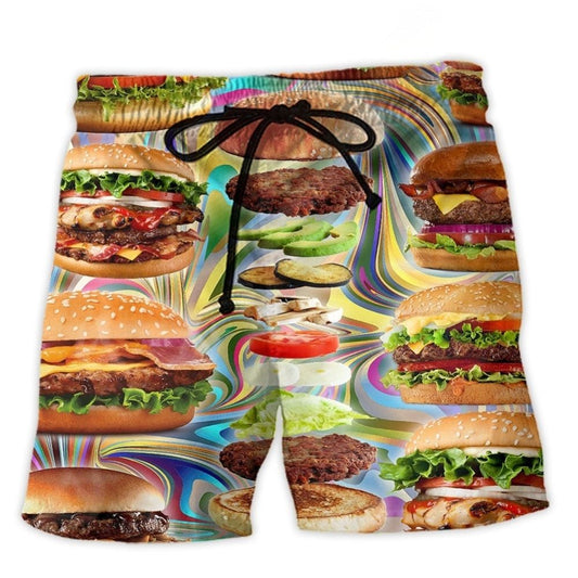 My Love Is For Hamburger Design – Beach Short