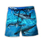 Whale In Blue Ocean Art – Beach Short