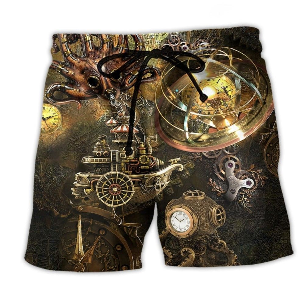 Steampunk Octopus Snow Style – Beach Short