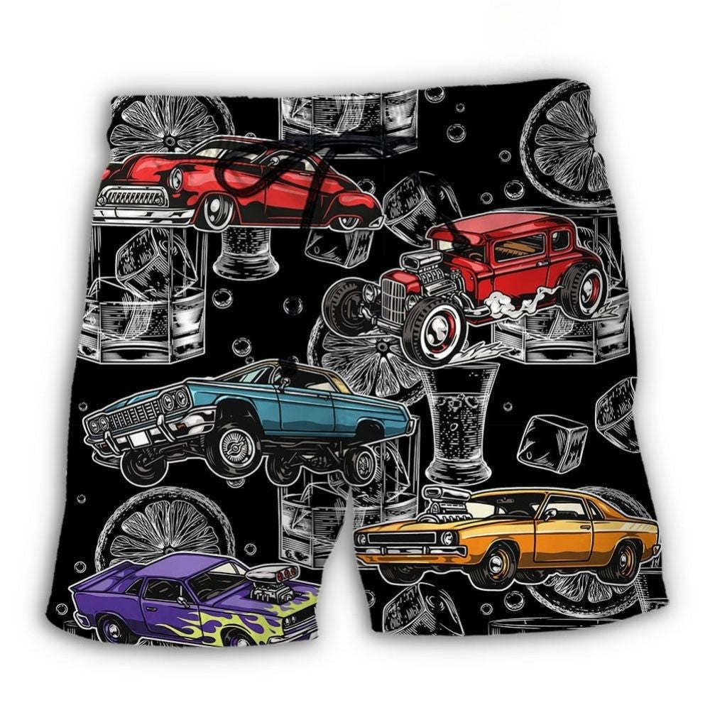 Car Muscle Car Whiskey Lover – Beach Short