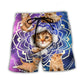 Tabby Cat Galaxy Yoga Pose - Beach Short
