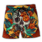 Skull Floral Hummingbird – Beach Short