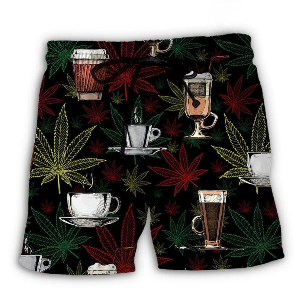 Coffee And Weed I Like Coffee - Beach Short