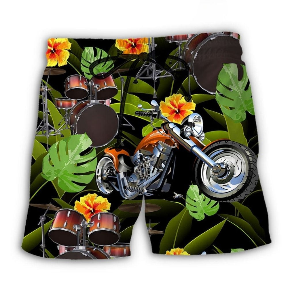 Drum Motorcycle Music Lover – Beach Short