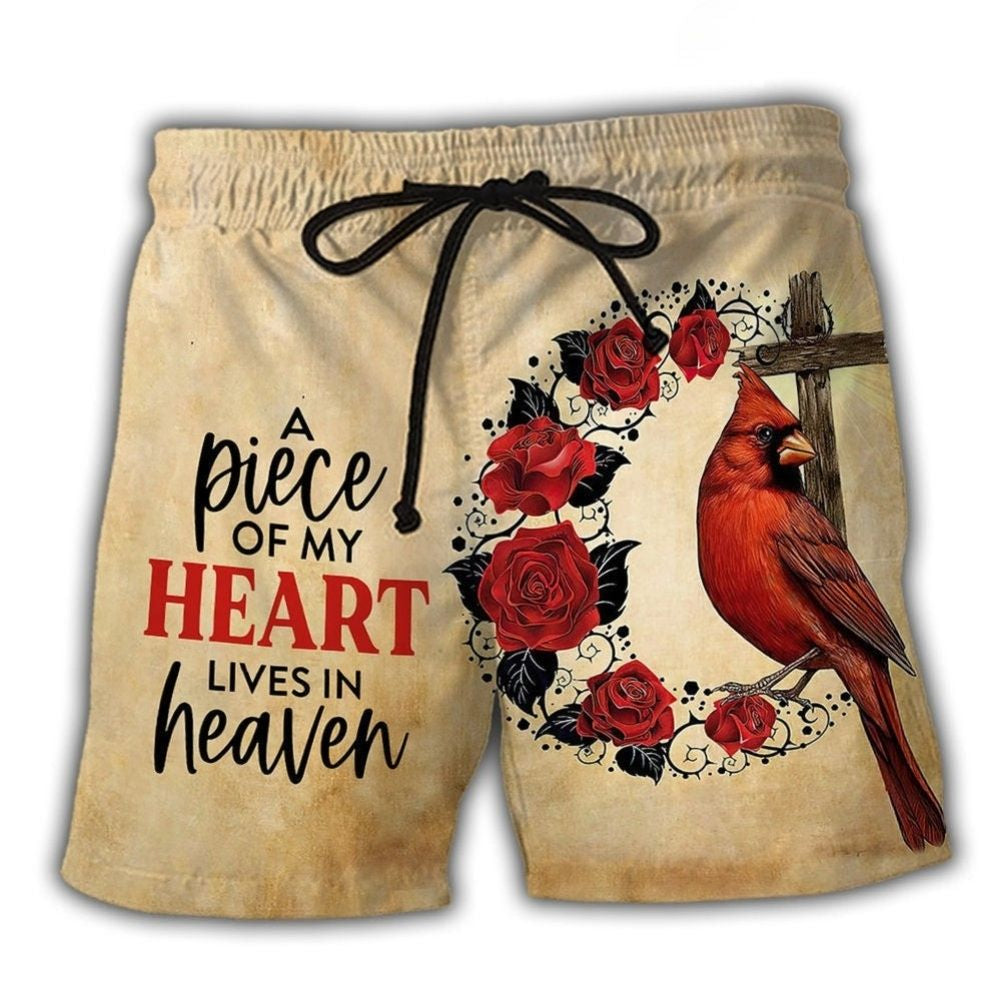 Cardinal Big Piece Of Heart In Heaven – Beach Short