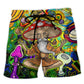 Hippie Mushroom Witch Colorful Art – Beach Short