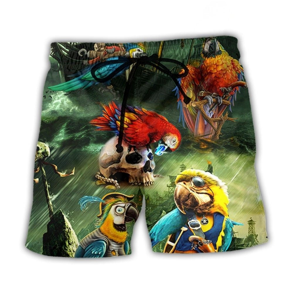 Funny Parrot Pirates Ocean – Beach Short