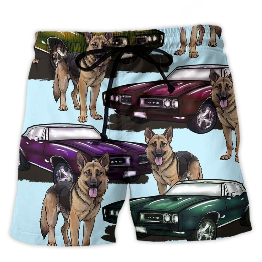 Car Muscle Car Dog Lover – Beach Short