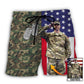 US Army Tropical Flag Custom Photo – Beach Short