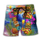 Tiki Aloha Happy Tropical Flower – Beach Short