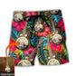 Guitar Various Style Tropical Floral Custom Photo - Beach Short
