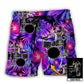 Drum Purple Tropical Leaf Custom Photo – Beach Short