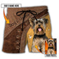Dog Paw Various Leather Style Custom Photo Personalized - Beach Short