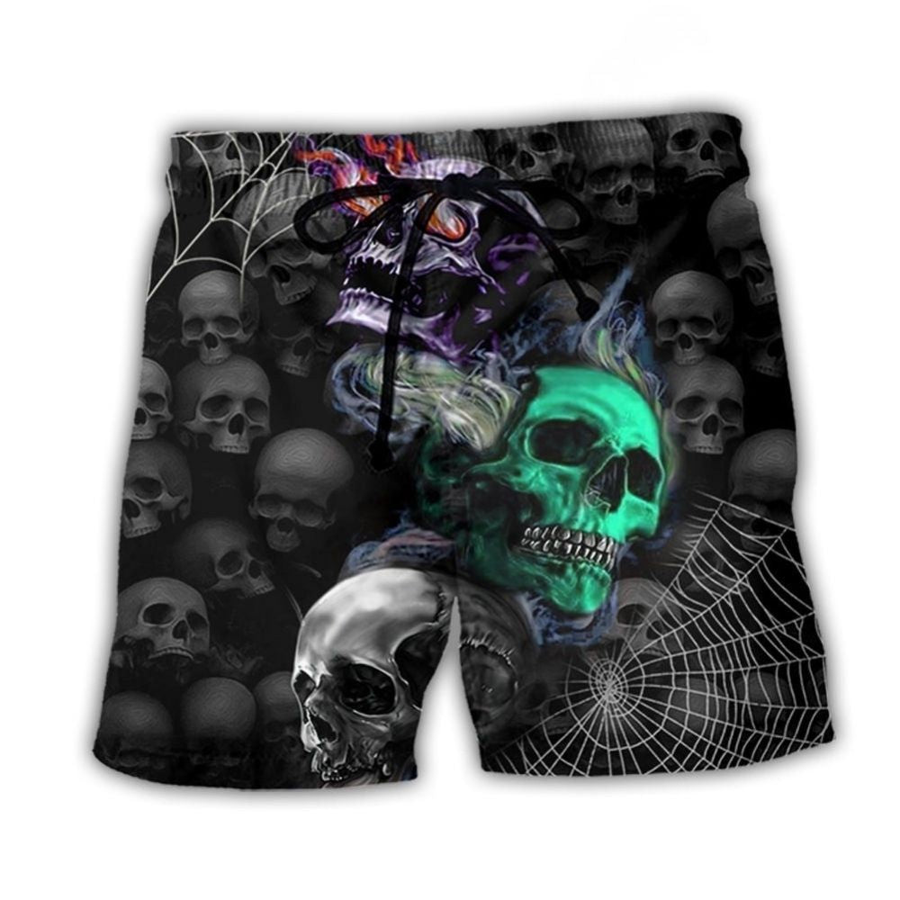 Skull Dark Colorful Burning – Beach Short