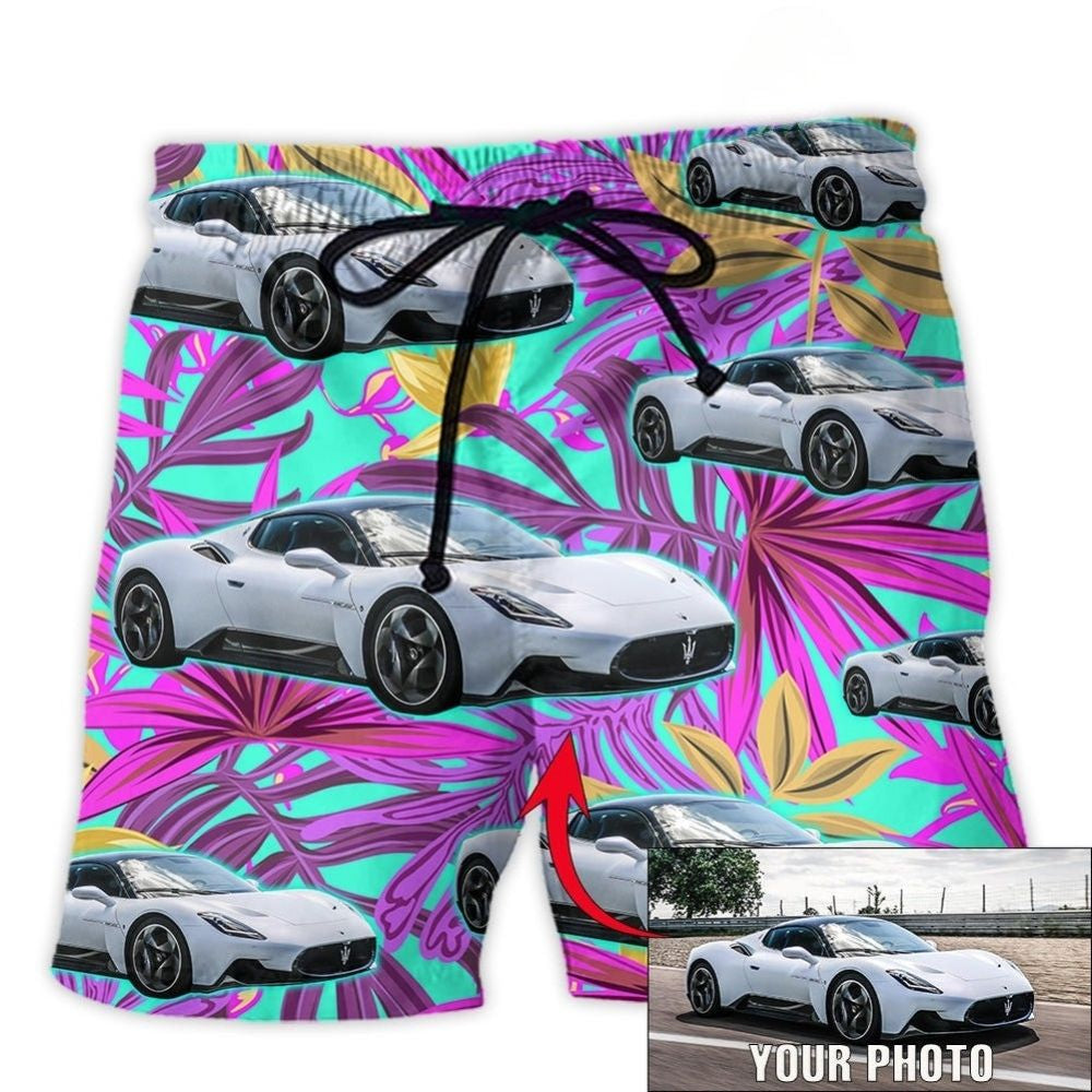 Car Tropical Various Style Custom Photo – Beach Short