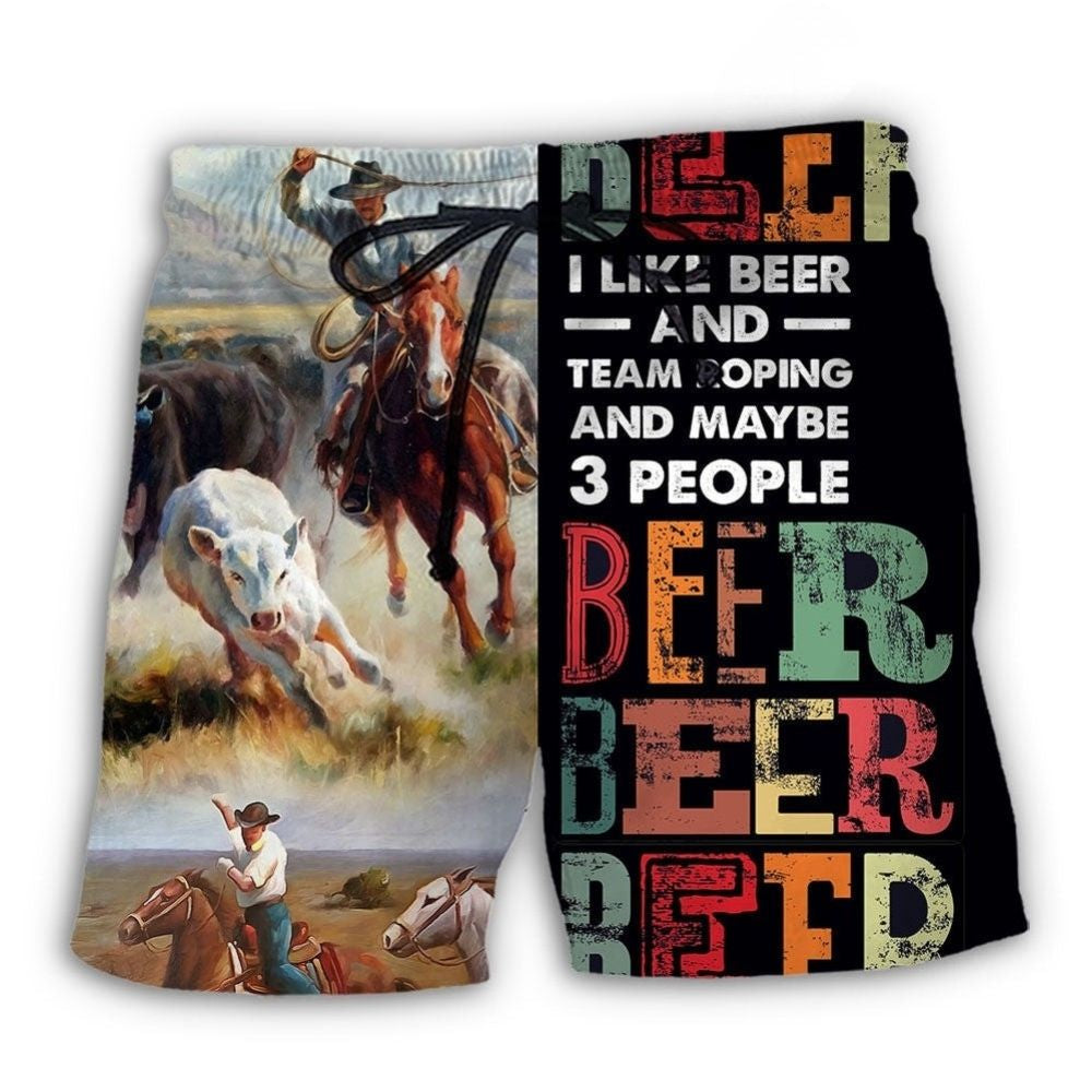 Horse Team Roping Beer Lover – Beach Short