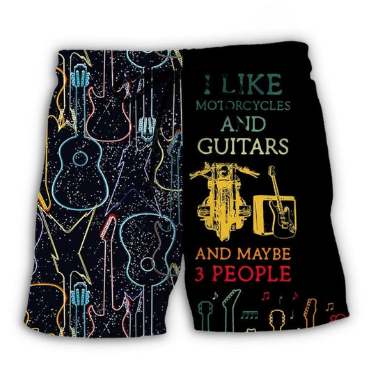 Guitar Motorcycle Music Lover – Beach Short