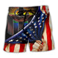 LGBT Flag Cross Independence Day Lighting - Beach Short