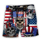 Skull USA Flag Independence Day - Beach Short