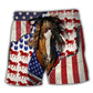 Patriotic Horse USA Flag Tribute – Beach Short