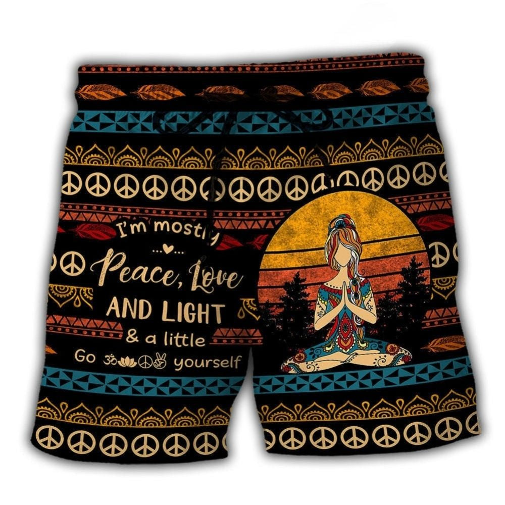 Peace Love Light Empowered Yoga - Beach Short