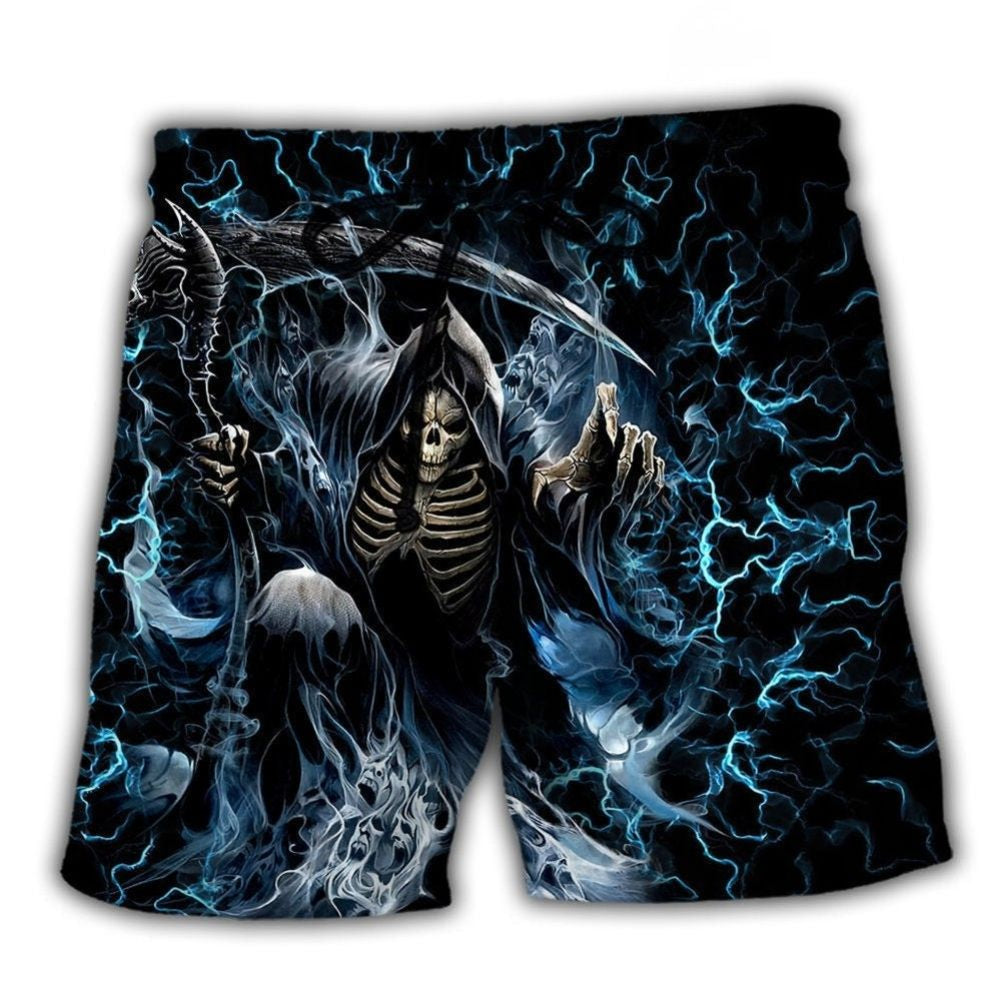 Grumpy Old Man Skull Design – Beach Short