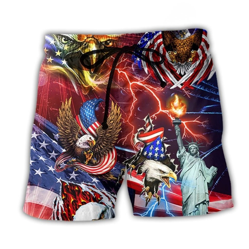 USA Independence Day Eagle Lightning – Beach Short