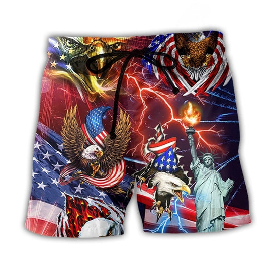 USA Independence Day Eagle Lightning – Beach Short