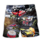 Muscle Car Drum Racing Music Lover – Beach Short