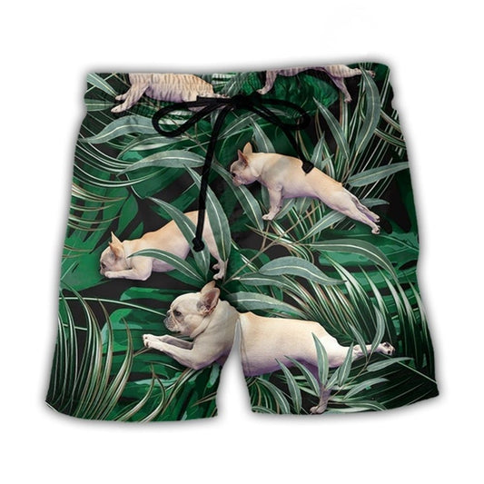 Bulldog Yoga Pose Tropical – Beach Short