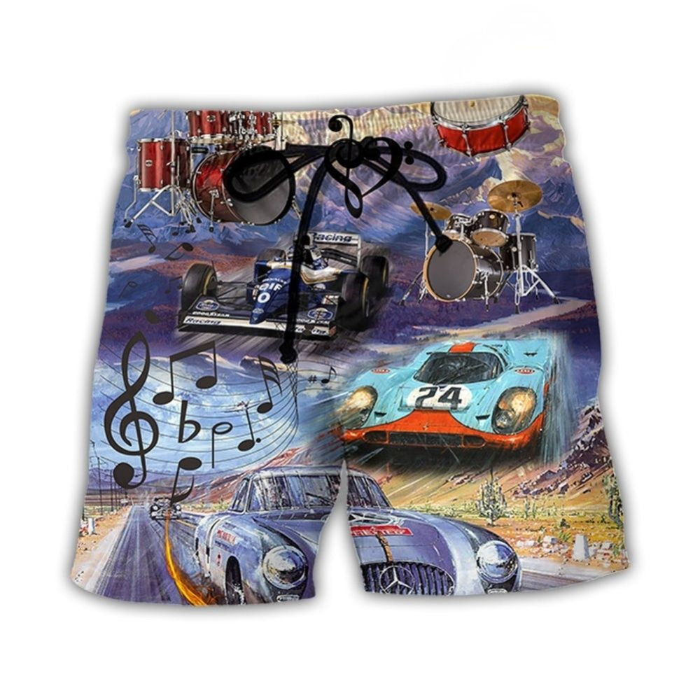 Racing Drum Music Car Lover – Beach Short