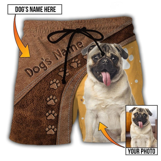 Dog Paw Lovely Dog Custom Photo Personalized – Beach Short