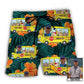 School Bus Driver Tropical Style Custom Photo – Beach Short