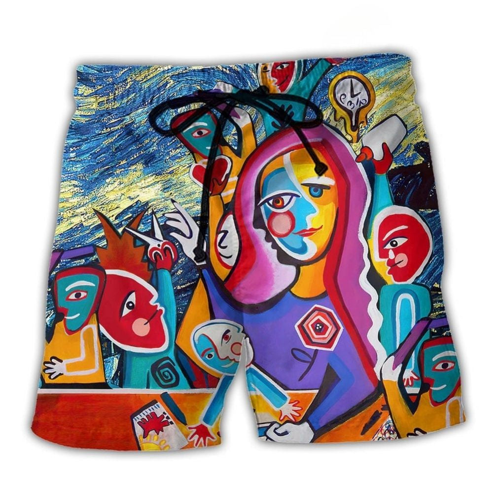 Art Teacher Starry Night - Beach Short
