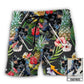 Hockey Tropical Flower Fruit Custom Photo – Beach Short