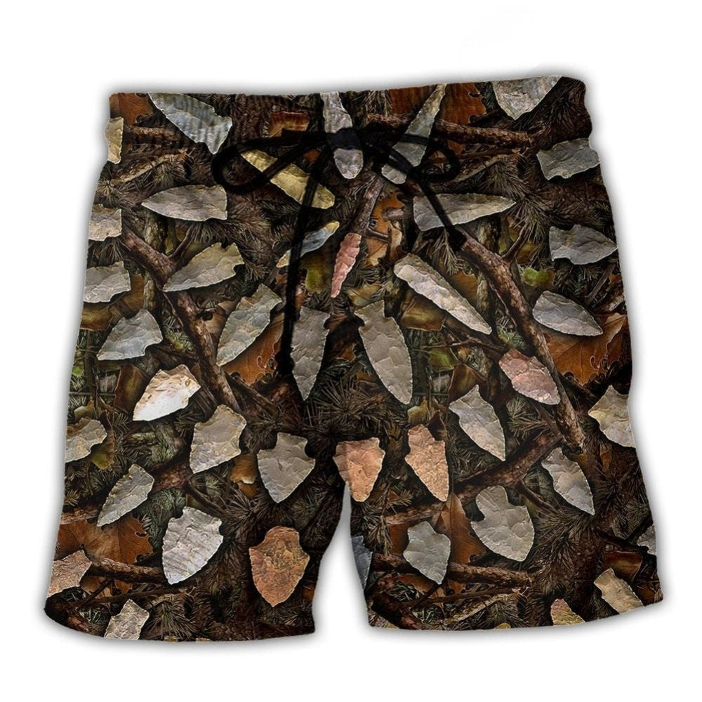 Hunting Arrowhead Camo Pattern - Beach Short