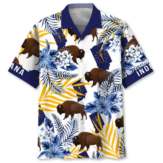 Hawaiian Shirt / Adults / S Indiana State Hawaiian Shirt