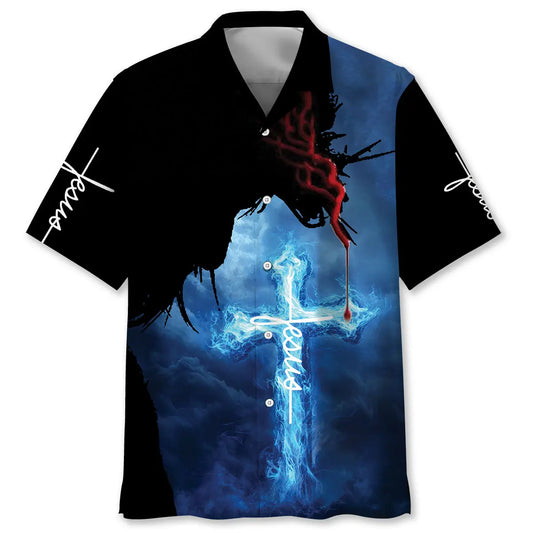 Hawaiian Shirt / Adults / S Jesus Blue Light Hawaiian Shirt