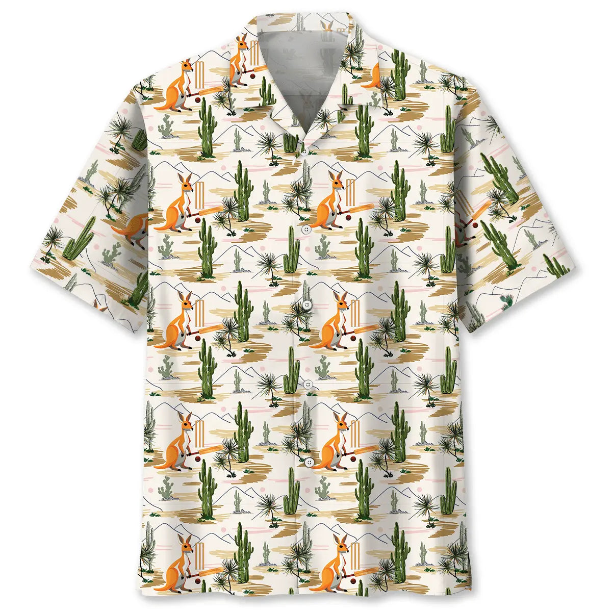 Hawaiian Shirt / Adults / S Kangaroo Cricket Hawaiian Shirt