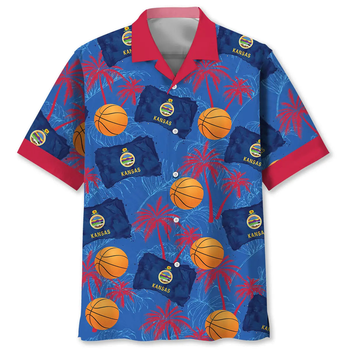 Hawaiian Shirt / Adults / S Kansas Basketball Hawaiian Shirt