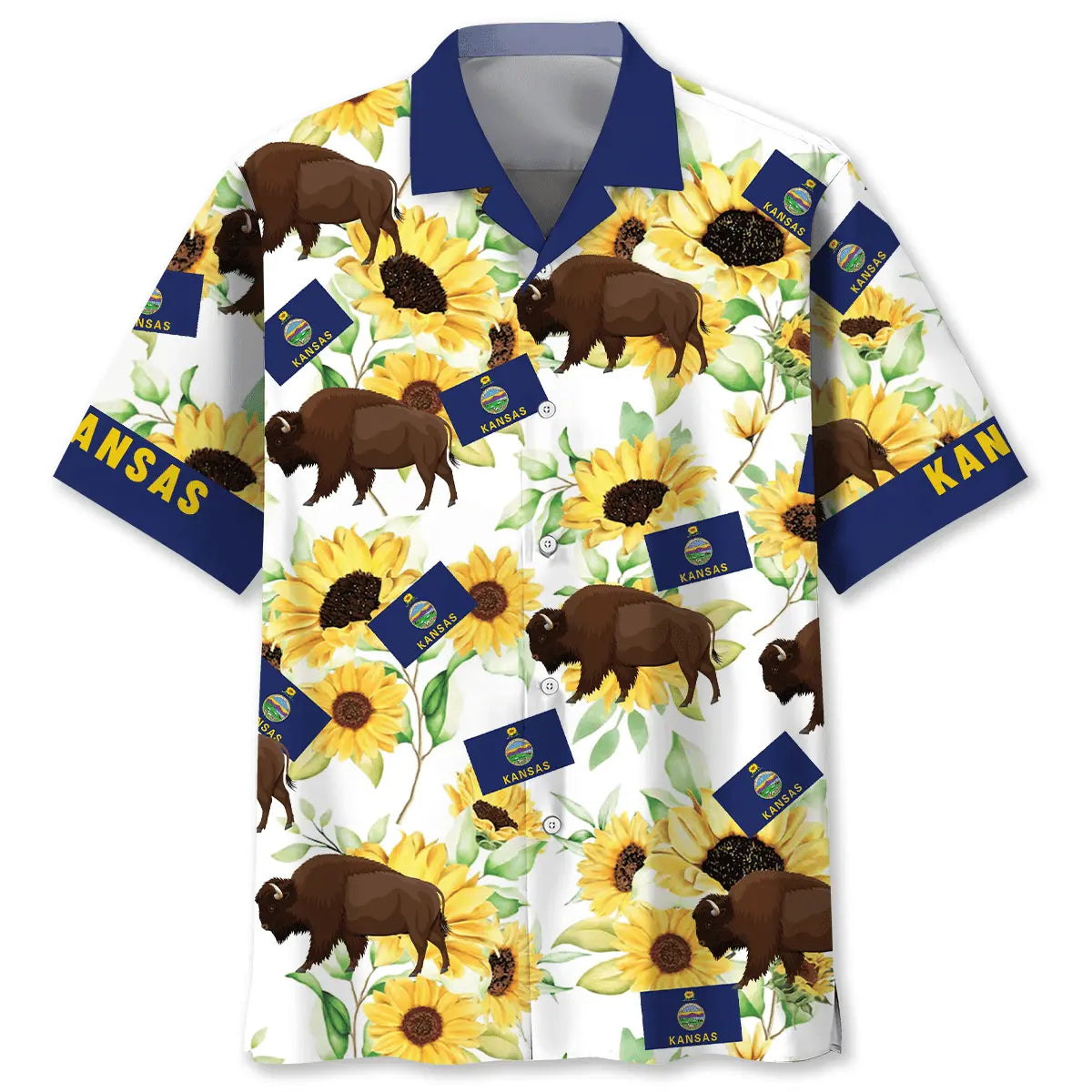 Hawaiian Shirt / Adults / S Kansas Proud Sunflower Hawaiian Shirt