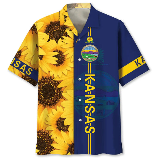 Hawaiian Shirt / Adults / S Kansas Sunflowers Proud State Hawaiian Shirt